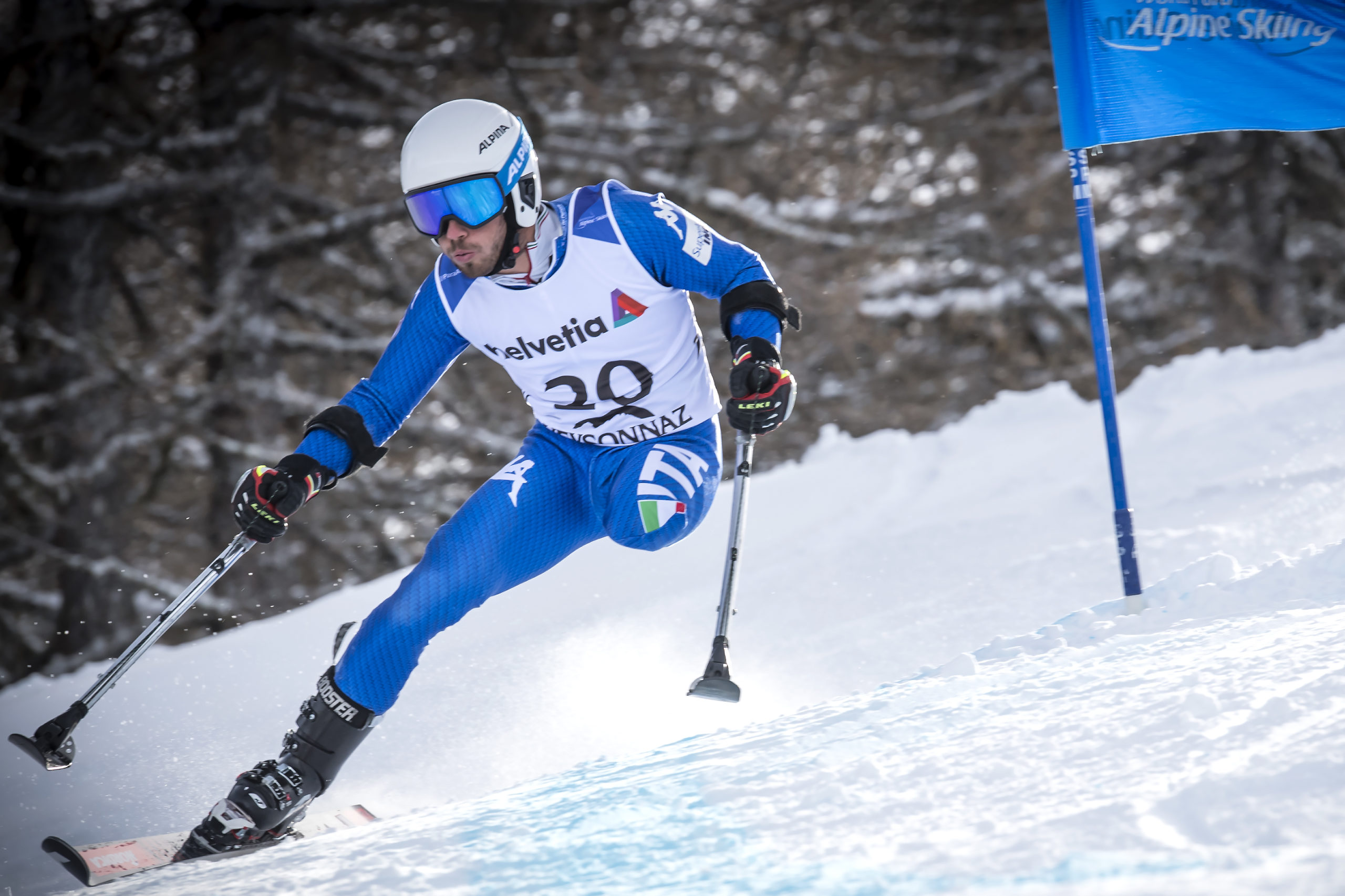 08.02.2019; Veysonnaz (Vs). World Para Alpine Skiing; Coupe du monde de Handi Ski. Slalom Geant; Davide BENDOTTI  ( ITA)
photo Jean-Guy Python