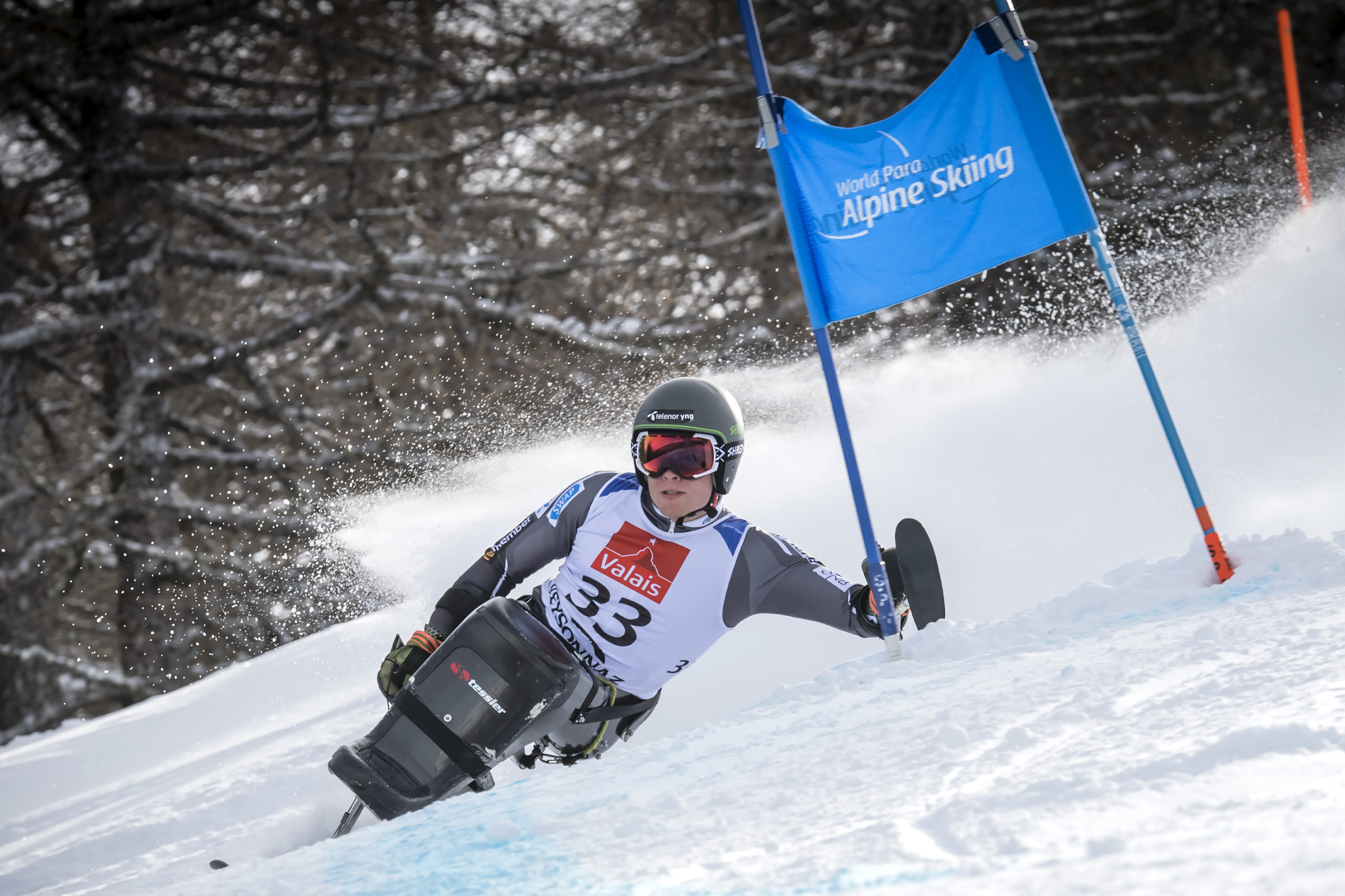 08.02.2019; Veysonnaz (Vs). World Para Alpine Skiing; Coupe du monde de Handi Ski. Slalom Geant; Jesper PEDERSEN (NOR)photo Jean-Guy Python
