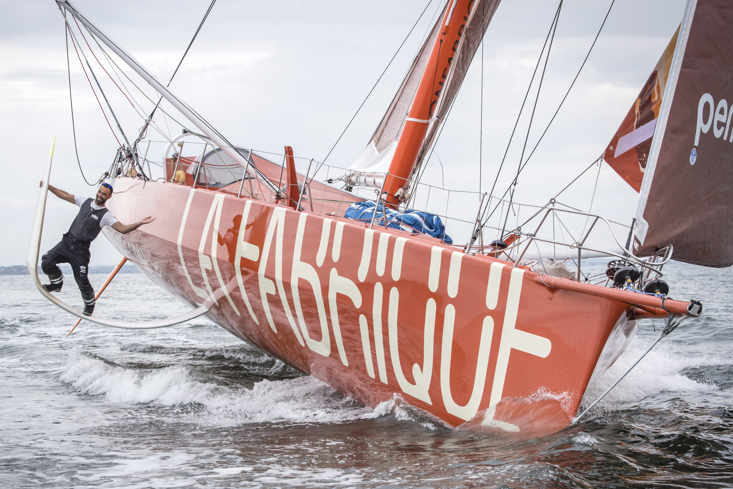 17.06.2020;  Lorient; VOILE - Alan Roura; Alan Roura (SUI) La Fabrique Sailing Team
s entraine pour le  Vendee Globe 2020 avec son bateau fraichement repeint
Jean-Guy Python