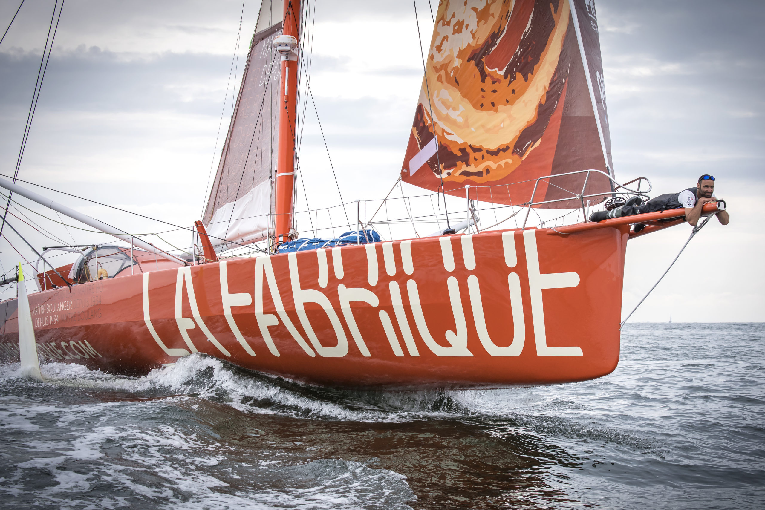 17.06.2020;  Lorient; VOILE - Alan Roura; Alan Roura (SUI) La Fabrique Sailing Teams entraine pour le  Vendee Globe 2020 avec son bateau fraichement repeintJean-Guy Python
